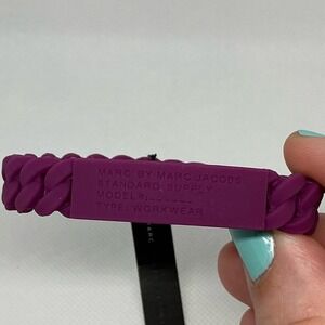 Marc by Marc Jacobs Standard Supply Purple Rubber Chain Link ID Bracelet‎